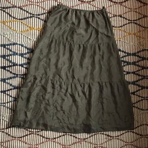 Eileen Fisher Long Olive Green Skirt